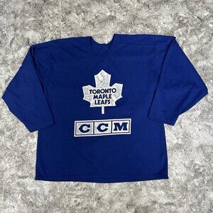 Vintage CCM Maska Toronto Maple Leafs NHL Hockey Practice Jersey Mens XL Blue